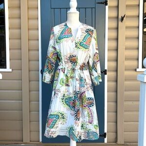 MARC CAIN stylized paisley print dress in multi Color Women’s Size L